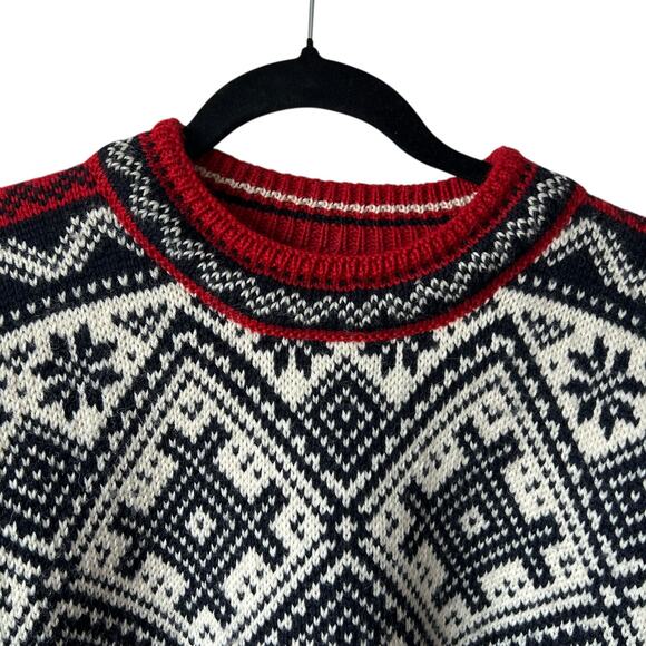 Dale of Norway 100% Wool Heavy Knit Fair Isle Nordic Sweater Mens Size XL - Picture 5 of 15